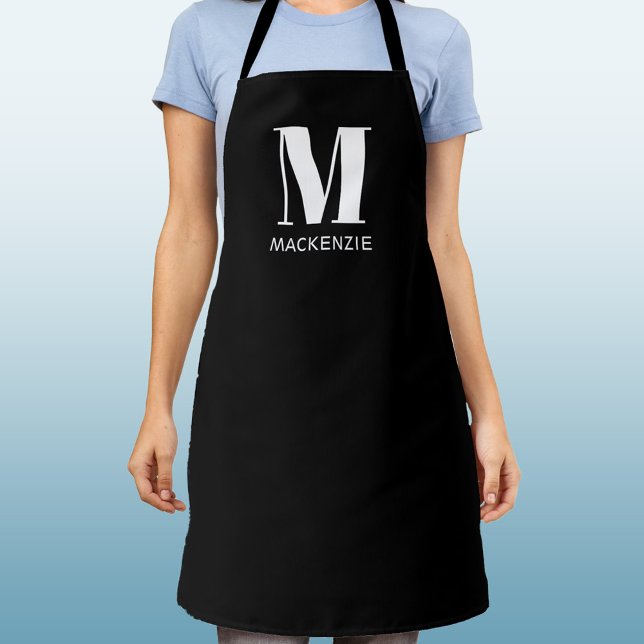 Monogram Initial Name Apron (Modern monogram initial personalized minimalist apron)