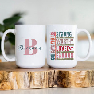 Monogram Initial Name Christian Faith Based Coffee Mug