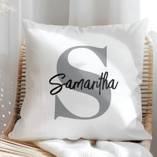 Monogram Initial Name  Cushion