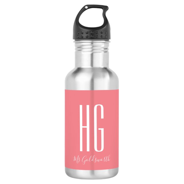 Monogram Initial Name Modern 532 Ml Water Bottle (Front)