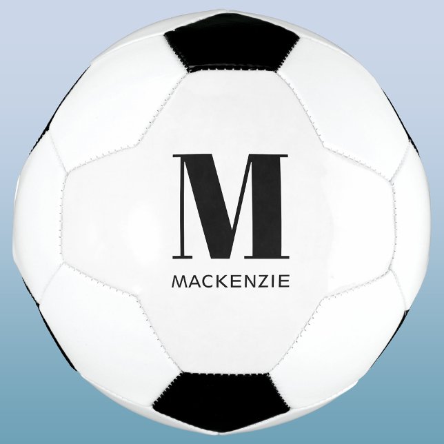 Monogram Initial Name Personalised Football (Monogram initial custom name personalized soccer ball for sports and football lovers)