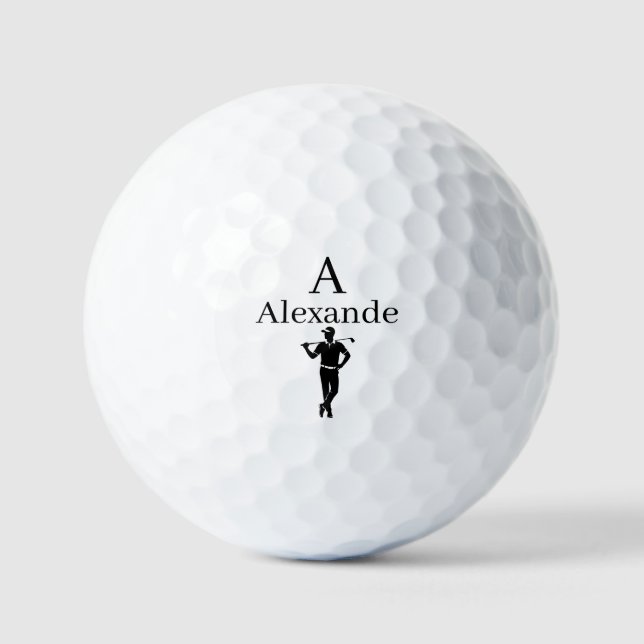 monogram initial name personalised golf ball marke (Front)