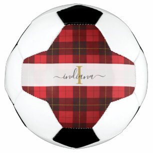 Monogram  Initial Name Plaid Tartan Wallace Football