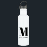 Monogram Initial Name Simple 710 Ml Water Bottle<br><div class="desc">Modern typography minimalist monogram initial name design which can be changed to personalise.</div>