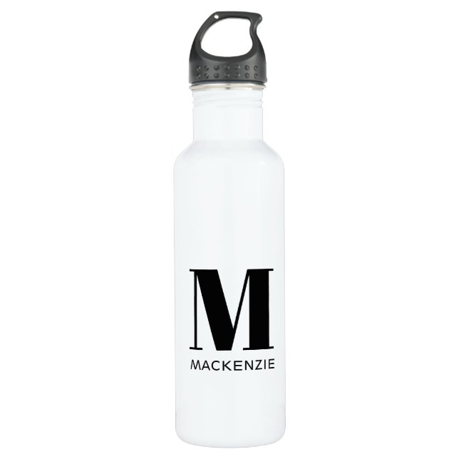 Monogram Initial Name Simple 710 Ml Water Bottle (Front)