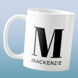 Monogram Initial Name Simple Coffee Mug<br><div class="desc">Modern typography minimalist monogram initial name design which can be changed to personalise.</div>