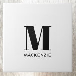 Monogram Initial Name Simple Tile<br><div class="desc">Modern typography minimalist monogram initial name design which can be changed to personalise.</div>