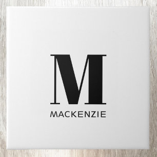 Monogram Initial Name Simple Tile