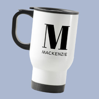 Monogram Initial Name Simple Travel Mug