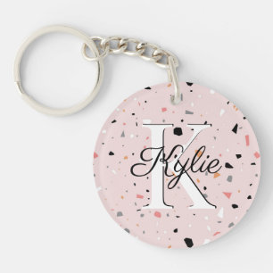 Monogram Initial Name Terazzo Acrylic Keychain