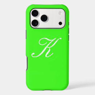 Monogram Initial Neon Green Solid Colour