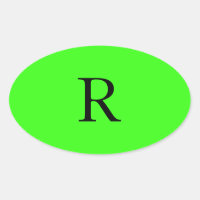 Monogram Initial Neon Green Solid Colour Cool