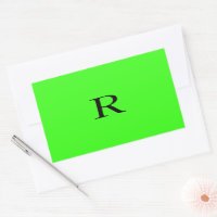 Monogram Initial Neon Green Solid Colour Unique