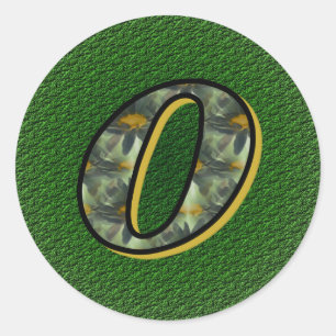 Monogram Initial O Black Daisies Sticker