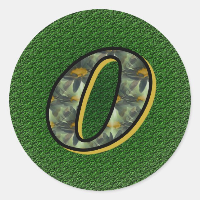 Monogram Initial O Black Daisies Sticker (Front)