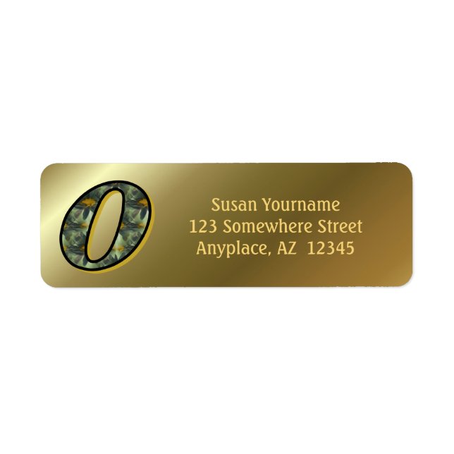 Monogram Initial O Daisies Art Return Address  (Front)