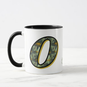 Monogram Initial O Daisies Floral Art Personalised Mug