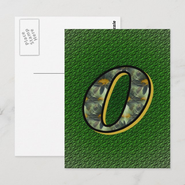 Monogram Initial O Daisies Flower Art Postcard (Front/Back)