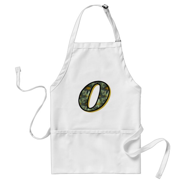 Monogram Initial O Daisies Flower Art Standard Apron (Front)