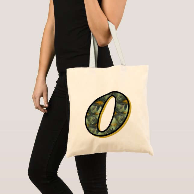 Monogram Initial O Daisies Flower Art  Tote Bag (Front (Product))
