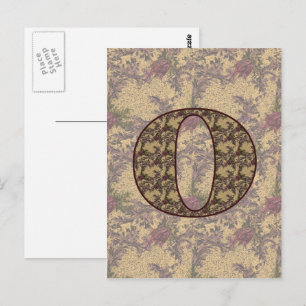 Monogram Initial O Elegant Vintage Floral  Postcard
