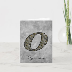 Monogram Initial O Hydrangea Flowers Personalised Note Card