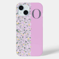 MONOGRAM INITIAL O LILAC LITTLE FLOWERS