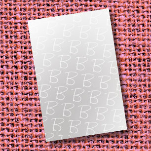 Monogram initial pastel grey black and white fade post-it notes