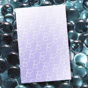 Monogram initial pastel purple lavender gradient  post-it notes