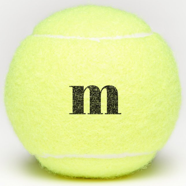 Monogram Initial Personalised Tennis Balls (Fun minimalist lower case monogram initial personalized tennis ball)