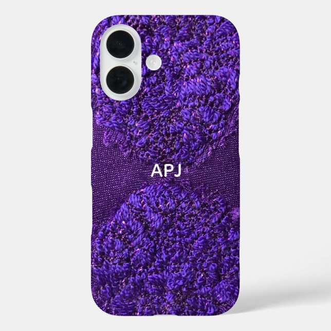 Monogram Initial Purple White Feminine Abstract  Case-Mate iPhone Case (Back)
