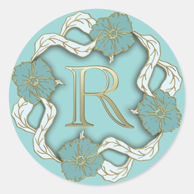 monogram initial R stickers (Front)