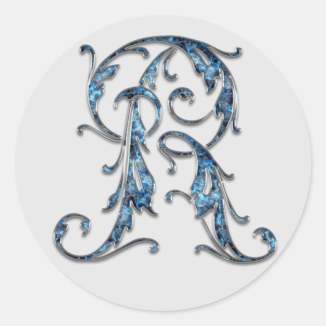 monogram initial R stickers (Front)