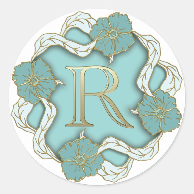 monogram initial R stickers (Front)
