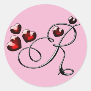 monogram initial R stickers