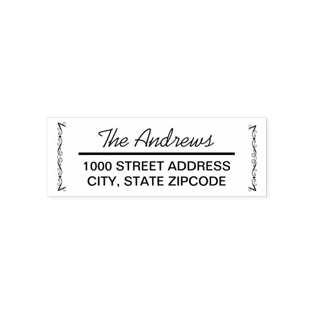 Monogram Initial Return Address  Self-inking Stamp (Design)