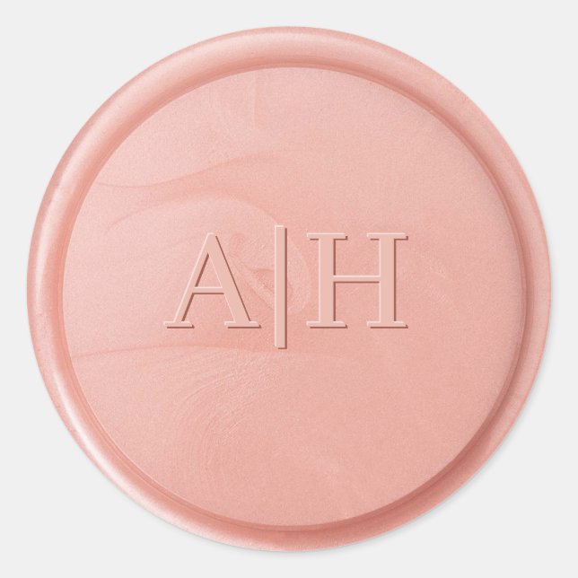Monogram Initial Rose Wax Seal Sticker (Front)