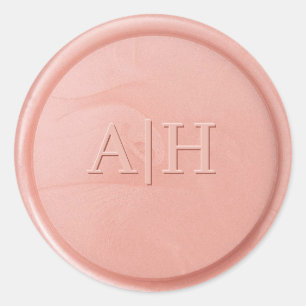 Monogram Initial Rose Wax Seal Sticker