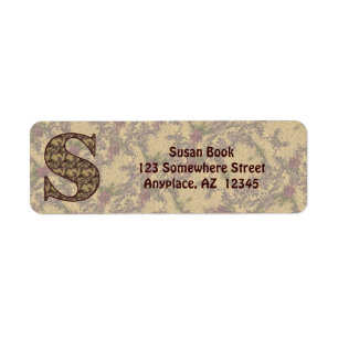 Monogram Initial S Vintage Floral Return Address