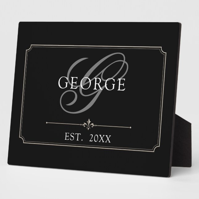 Monogram initial Script Plaque (Side)