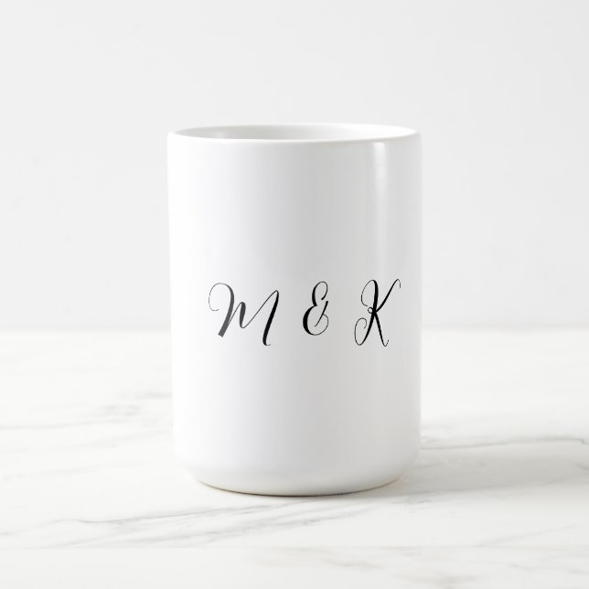 Monogram Initial Script Wedding Gift Party Favor Coffee Mug (Center)