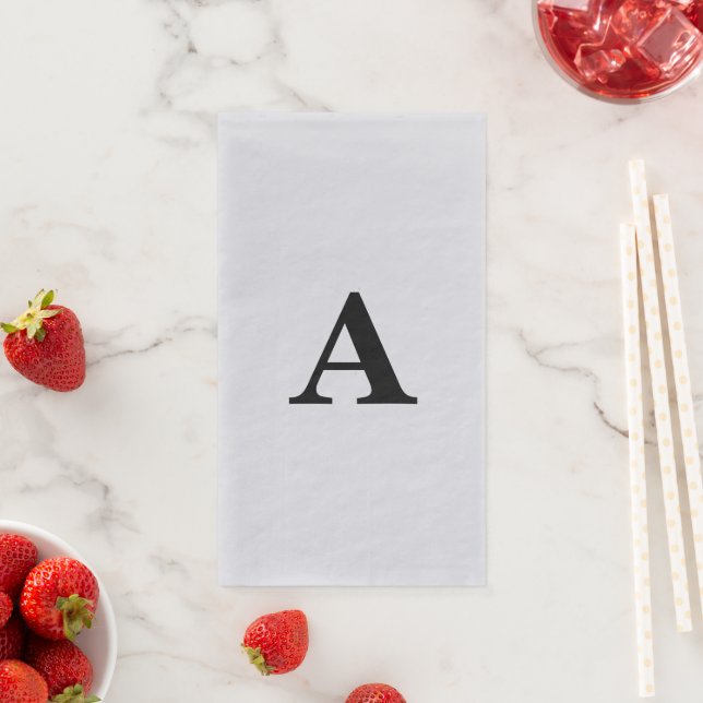 Monogram Initial Simple Elegant Custom Name Cute Napkin (Insitu)