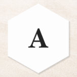 Monogram Initial Simple Elegant Custom Name Cute Paper Coaster<br><div class="desc">Designed with text template for monogrammed initial which you can customise!</div>