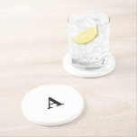 Monogram Initial Simple Elegant Custom Name Gift Coaster<br><div class="desc">Designed with text template for monogrammed initial which you can customise!</div>
