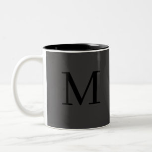 Monogram Initial Simple Minimalist Modern Elegant Two-Tone Coffee Mug