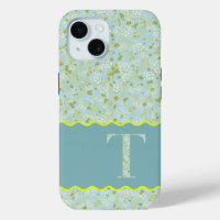 MONOGRAM INITIAL T ACQUA LITTLE FLOWERS