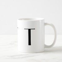 Monogram Initial T Black & White Modern Coffee Mug