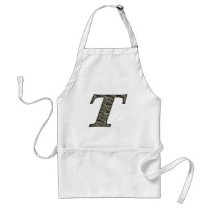 Monogram Initial T Hydrangea Floral Apron
