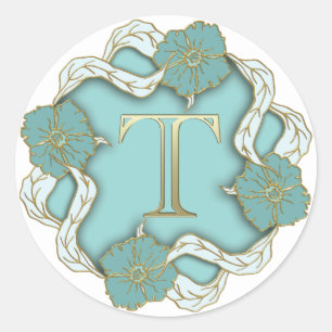 monogram initial T stickers