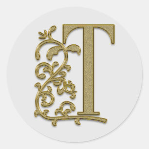 monogram initial T stickers